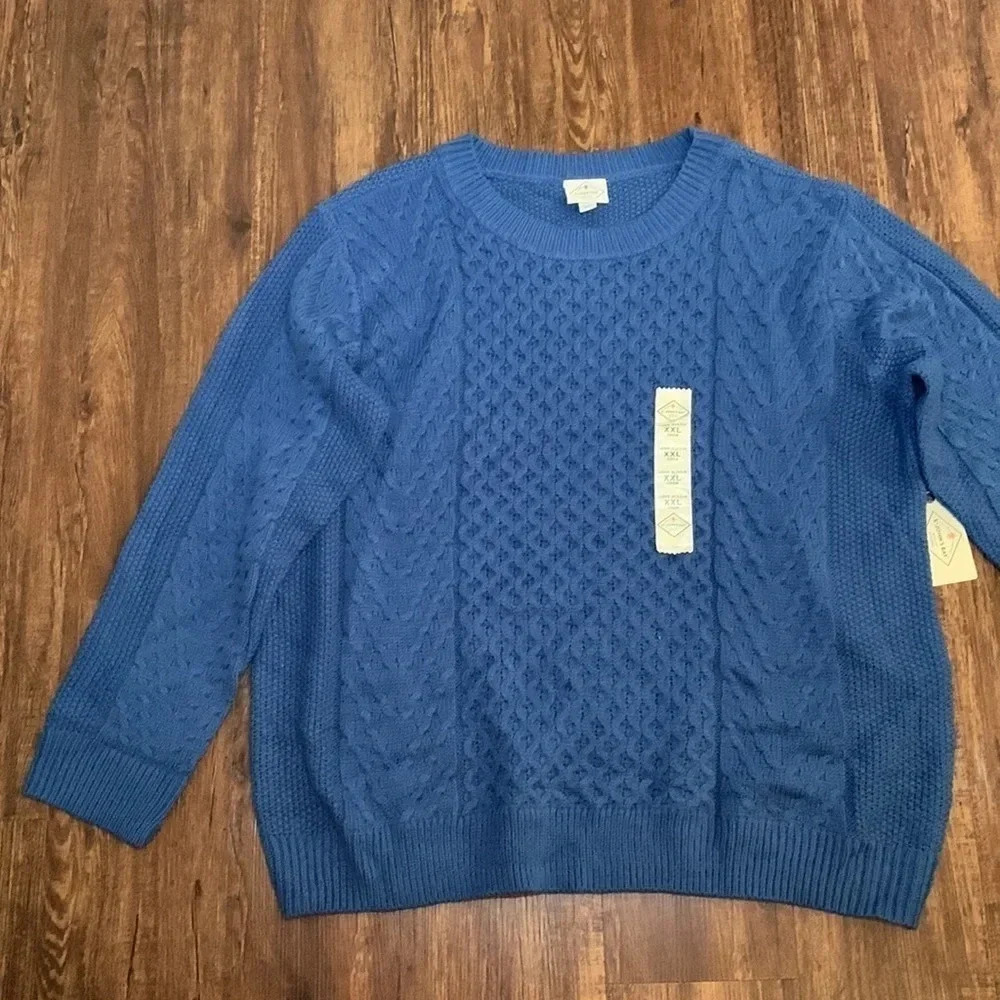 St Johns Bay Sweater Cable Knit Teal Size 2XL NWT